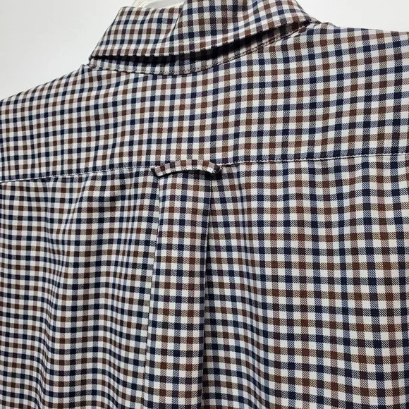 IZOD Short Sleeve Button Down Shirt L Club Check Design Coastal Classic w/Pocket - Picture 9 of 13